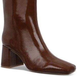 On 34th Margo Patent Square Toe Crinkle Booties Cognac 7.5M MSRP $99